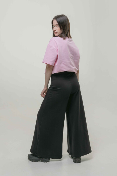 Basic Jersey Wide Leg Sweatpants SS in Black