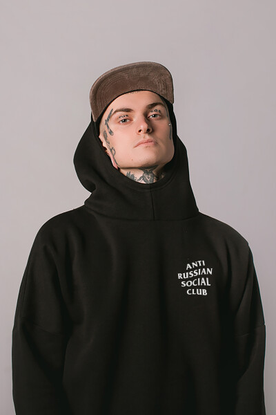 Superoversized hoodie ARSC with white logo 7x7cm in black
