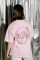 Oversized T-shirt Purr Mini Hearts х kotastiia in Light Pink