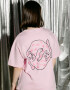 Oversized T-shirt Purr Mini Hearts х kotastiia in Light Pink