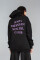 Superoversized hoodie ARSC with lilac logo 30x30cm in black