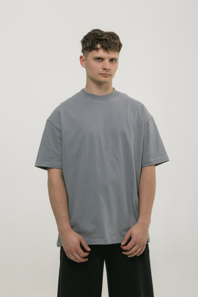 Basic Oversized T-shirt Spirit Rude in Gray Olive