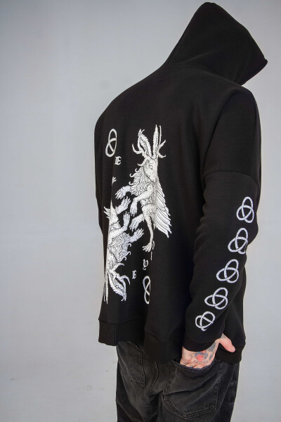 Superoversized Hoodie Jackalope in Black