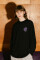 Oversized Long Sleeve T-shirt ARSC with White Logo 7x7cm in Black