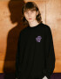 Oversized Long Sleeve T-shirt ARSC with White Logo 7x7cm in Black