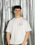 Oversized T-shirt Purr Tiger 9x9cm х kotastiia in Ivory
