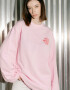 Oversized Long Sleeve T-shirt ARSC with Red Logo 7x7cm in Light Pink
