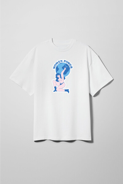 Oversized T-Shirt x Oleksii Demianiuk Women Power in White