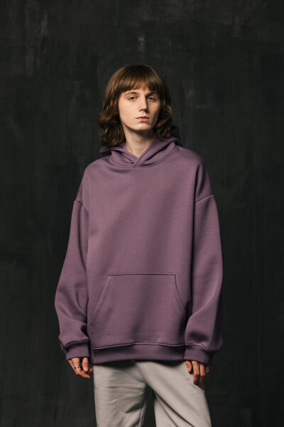 Basic Oversized Hoodie Mood in Purple
