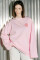 Oversized Long Sleeve T-shirt ARSC with Red Logo 7x7cm in Light Pink #4